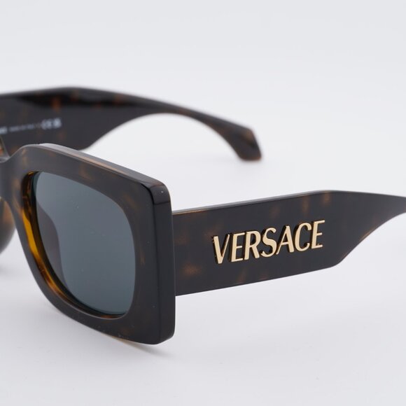 Versace VE4496U 108/87 Sunglasses Havana Square Frame, Dark Grey Lenses main image 8